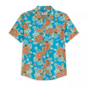 Hurley Floral Blue and Orange Men's Shirt XL